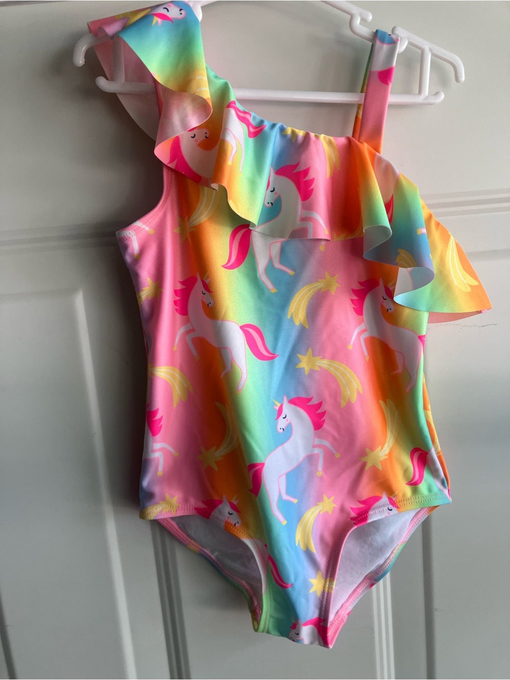 H&M rainbow unicorn flutter swim suit 3T 4T NWT